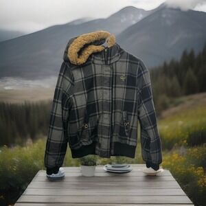 Southpole Vintage Vtg Womes Hoodie  XL Y2K Black Plaid sweater